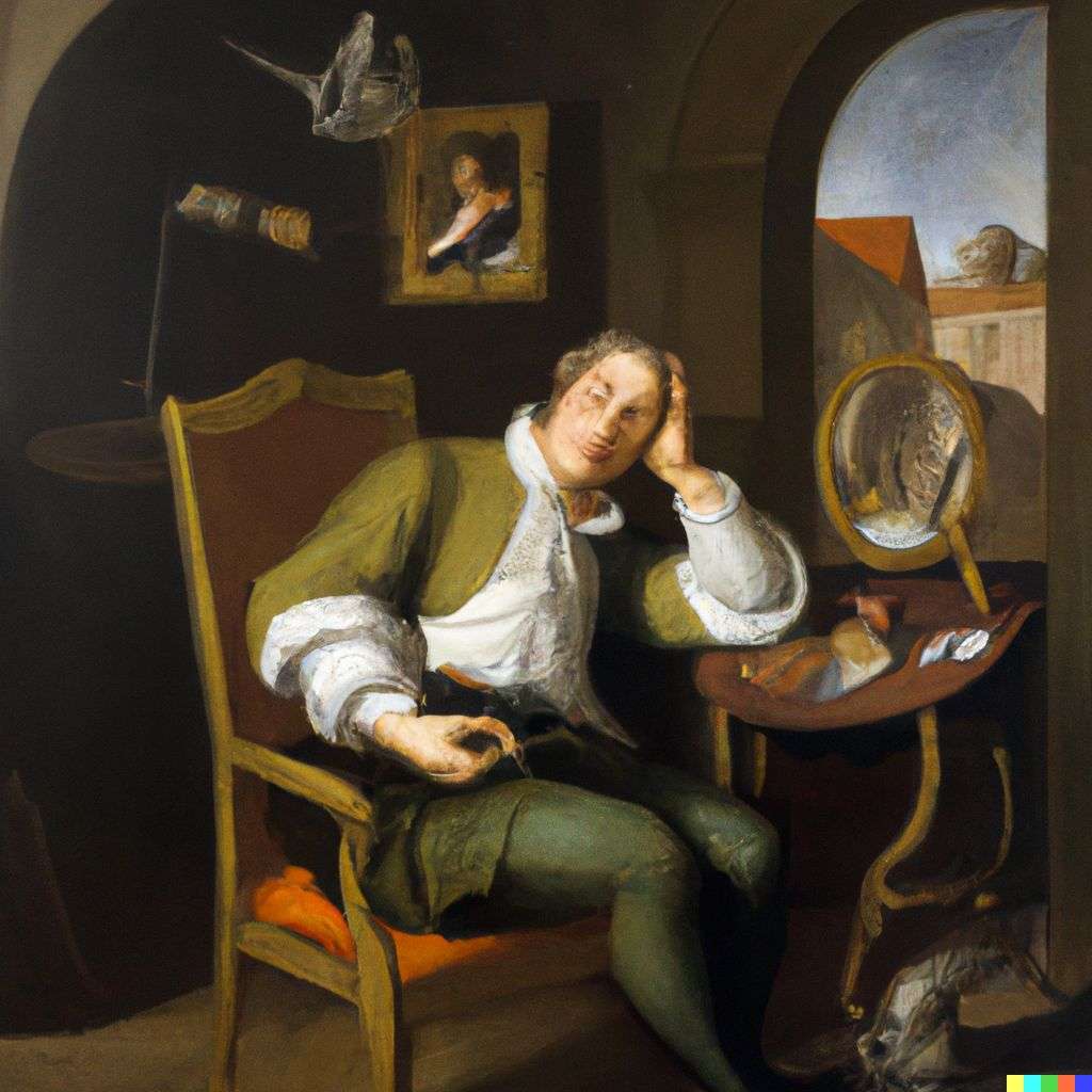 a representation of anxiety, painting from the 18th century